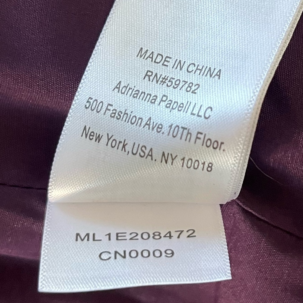 NWT LIV FOSTER | Evening Wear Satin Strapless Gown In Dark Amethyst | Size 10 - Picture 13 of 15